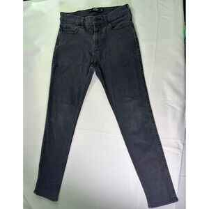 Hollister Athletic Skinny Black Advanced Stretch Jeans Sz 31x32 Flaw Crotch Tear